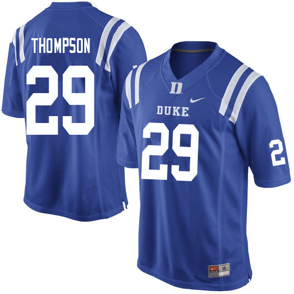 Men #29 Nate Thompson Duke Blue Devils College Football Jerseys Sale-Blue
